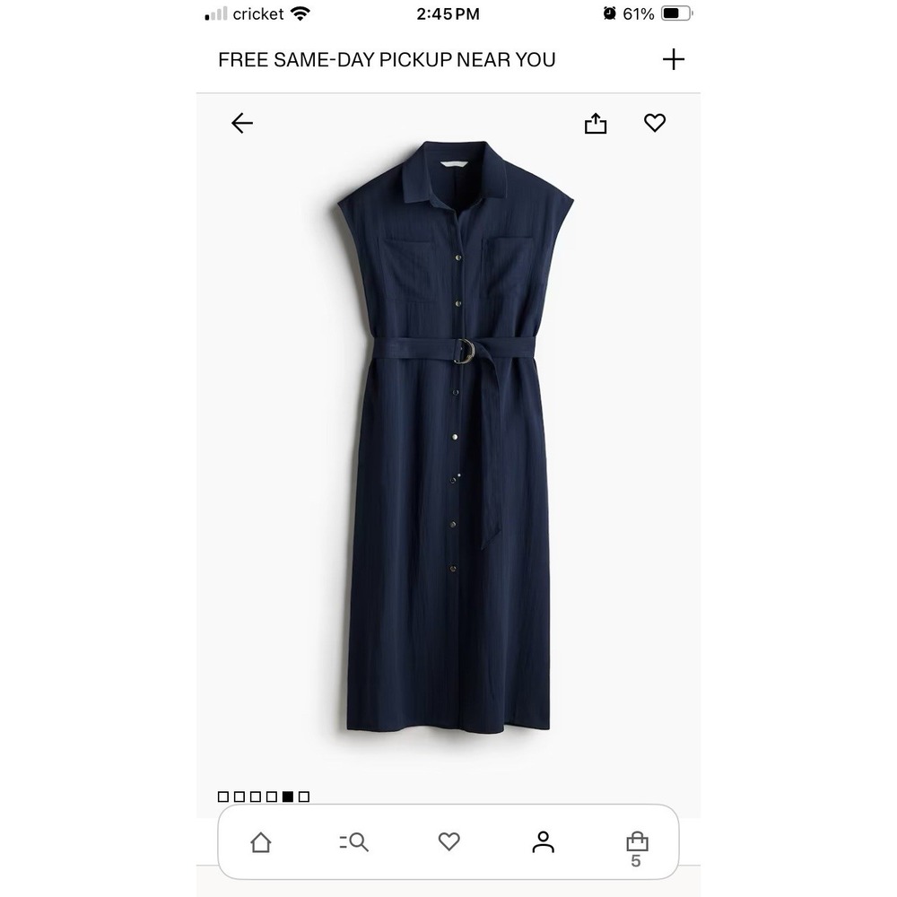 H&M Navy Blue Sleeveless‎ Maxi Dress Size small E081245 - Picture 11 of 12
